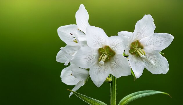 Penstemon White Bedder White Flowers On Green Background
