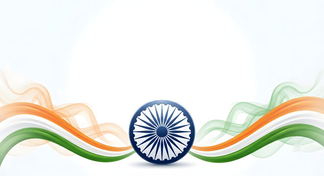 Happy indian independence day concept banner poster design on background.