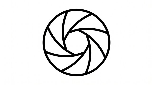 Camera Shutter Aperture Outline Icon Monoline Photography Symbol Vector
