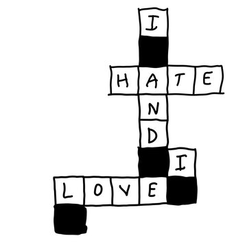 Dark scribble crossword graphics I hate and I love