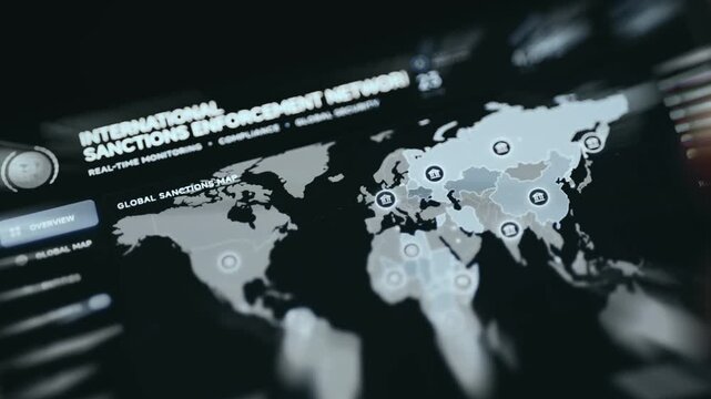 Global Sanctions Risk Map Displaying International Compliance Monitoring Data