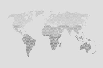 World Map Vector, Continents Silhouette for Global Design © tahir