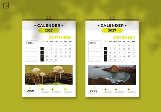 2027 Year Wall Calendar Layout