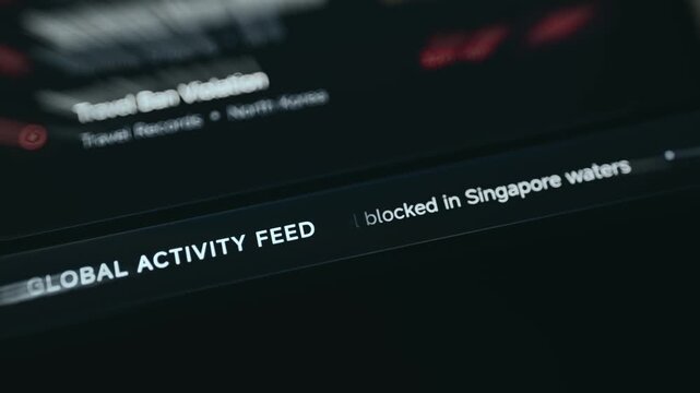 Global Sanctions Activity Feed Dashboard Showing Real-Time International Updates