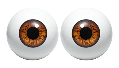Cartoon eyes clip art, two cartoon-style brown, doll-like, large, round white eyeballs with black pupils © Cina