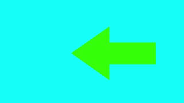 Green arrow pointing left on sine background. direction symbol indicating back or previous page.  arrow icon or signal download.