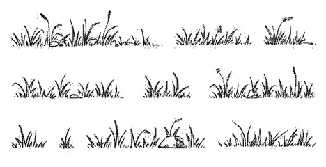 Set of hand drawn grass patches © Rehena