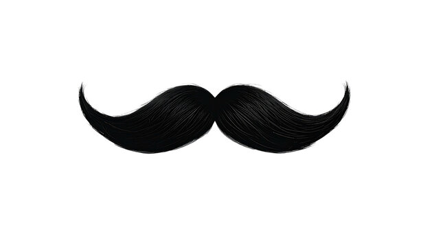 Black mustache, isolated on a white background. vector illustration of a black hair mustache
