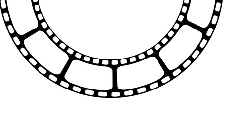 Fototapeta premium Cinema film strips reel templates. retro film strip frame element isolated on transparent background. video or movie film vintage analog cinema, photograph camera. abstract