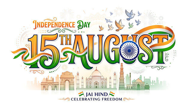 Indian independence day 15th august celebration design