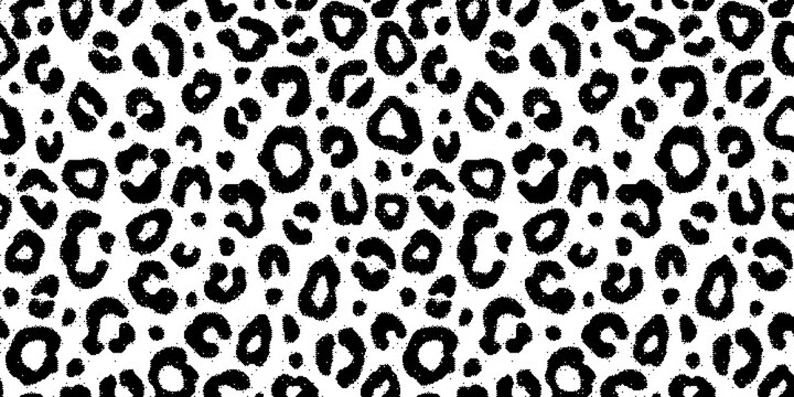 Seamless leopard print pattern, animal skin texture, abstract spots, handdrawn style