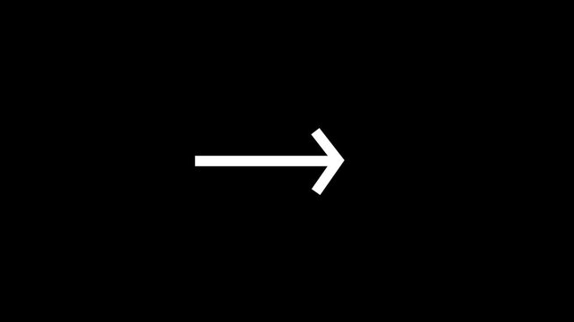 Minimalist white arrow pointing right on black background.