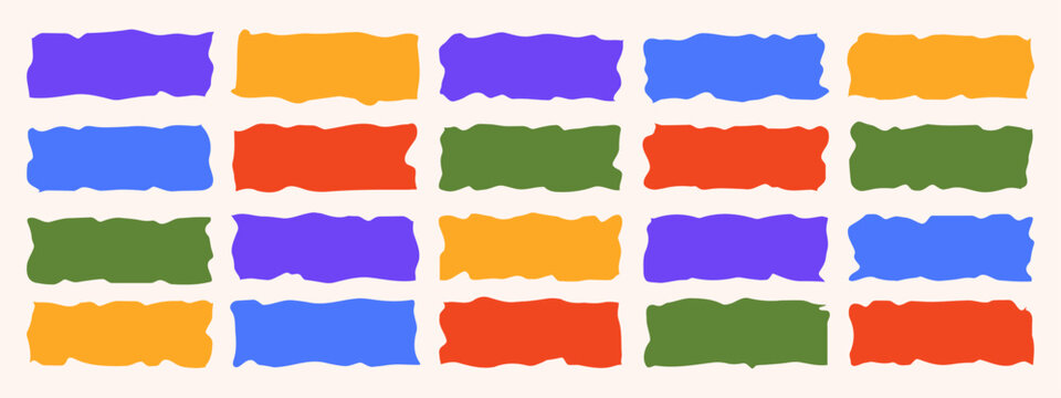 Square box wavy doodle text with organic curvy frame and shape for a rectangular cloud vector. Drawn by hand on a simple background, this free bubble line banner has an irregular edge and fluid