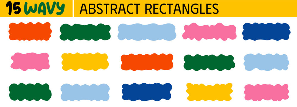 Wavy rectangle amoeba for organic square shape and text doodle frame. Irregular dialogue grunge for hexagon set border and minimal card flat. Wavy spot box for organic zig kid and square.