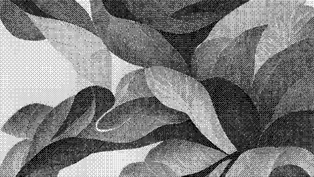 Abstract floral pattern with large stylized leaves and organic shapes