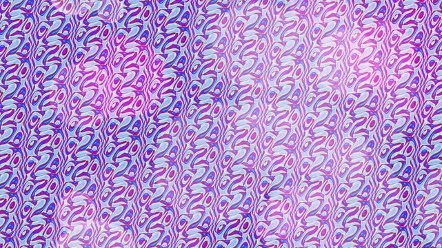 Abstract seamless pattern with geometric shapes in vibrant purple blue and white creating a retro psychedelic background design