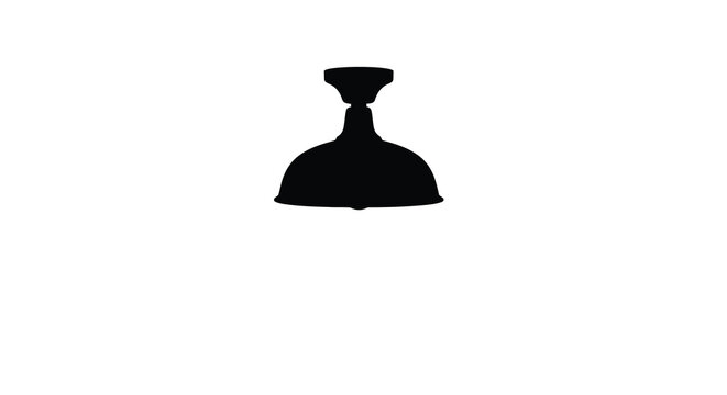 Industrial pendant lamp silhouette against a white background