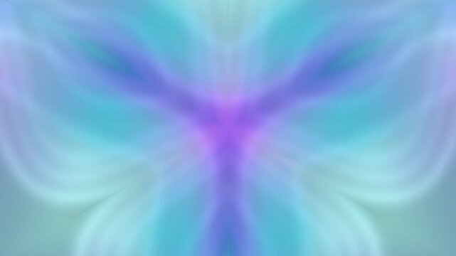 Abstract triangular formation of blended purple and turquoise hues forming a symmetrical pattern creating a soft dreamlike effect for design projects