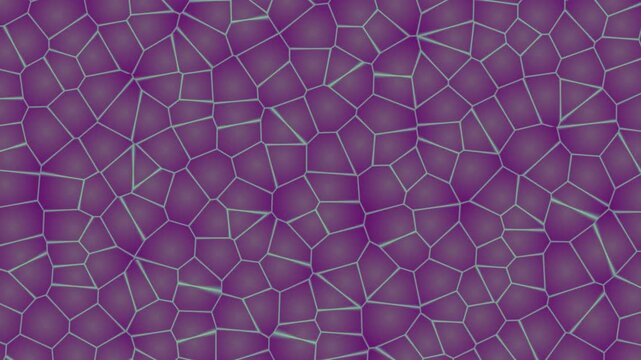 Geometric mosaic pattern of connected irregular polygons with purple fill and teal lines creating a modern textured background