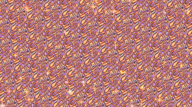 Holographic seamless pattern with optical illusions in bright colors with glitter effect for trendy abstract background design