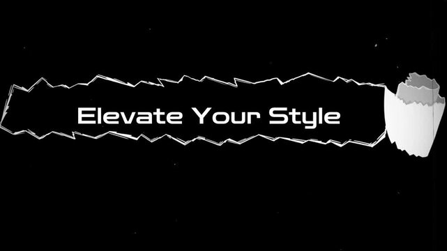Elevate text animation on paper. Ripped paper effect with motion graphics.