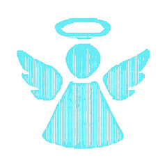 Fototapeta premium PNG Minimalist blue angel illustration.