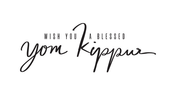 yom kippur wish you a blessed text font calligraphy hand written lettering script black color object icon yom kippur wish you a blessed hashanah prayer israel honey hebrew yom kippur wish you a bless