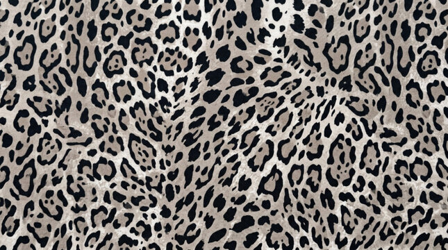 Close up of detailed animal print pattern with beige and black spots for fashion design and textile projects
