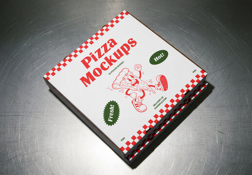 Two Isometric Pizza Box Mockups