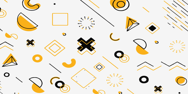 Memphis cards Design Collection of Colorful templates with geometric shapes, patterns with trendy Memphis fashion 80s-90s. Perfect for ads, invitation, presentation.
