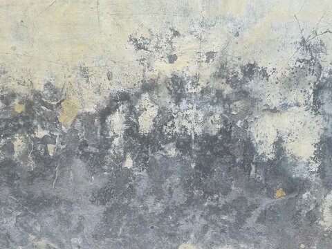 Aged Concrete Wall Texture with Peeling Paint and Weathered Grunge Background