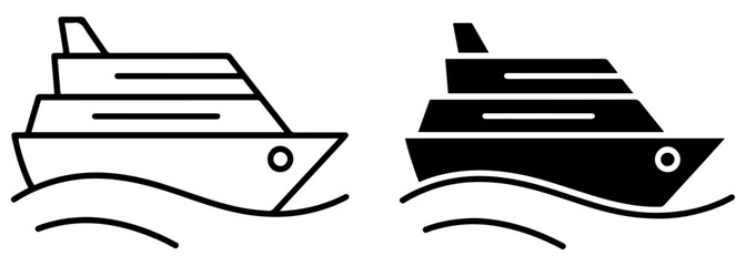 ship icon line filled collection © Vectorixpro