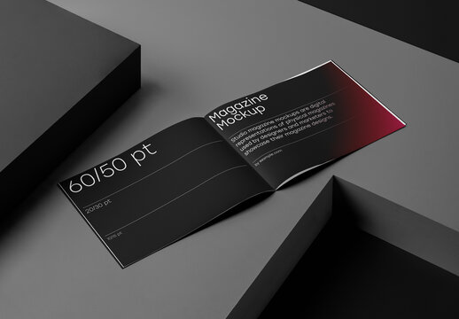 Open Landscape Softcover Magazine Mockup