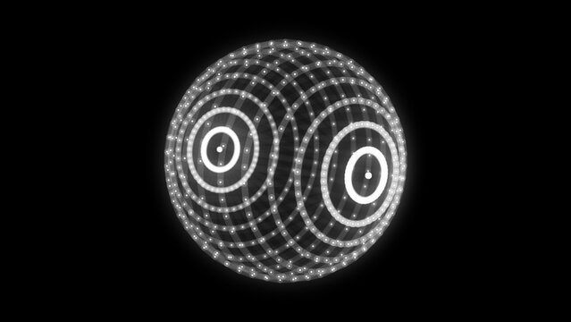 Futuristic sphere of particles and lines. Network connection big data. Abstract technology background. 3d rendering.