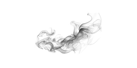 Smoke swirling in abstract shapes on a transparent background with gray tones and flowing curves © Muhammad