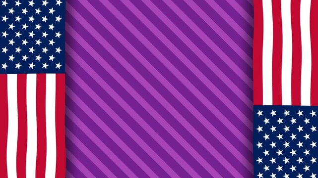 Purple Heart Day Commemoration Background with American Flag Elements.