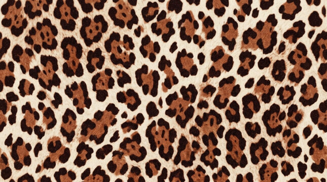 Close-up of Leopard Print Pattern in Warm Brown and Black Colors with Animal Skin Texture for Fashion and Wildlife Design