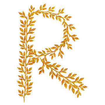 Golden Leaf Initial Illustration