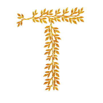 Golden Leaf Initial Illustration