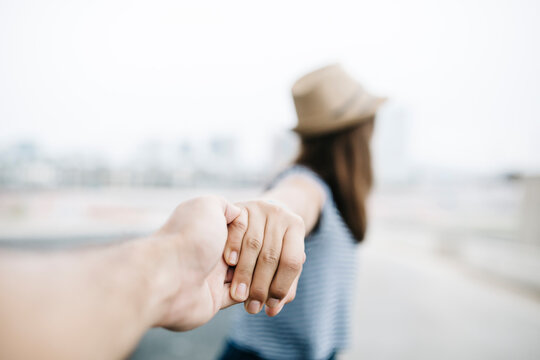 Holding hands, close-up