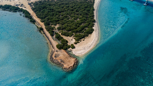 Saudi Arabia, Jazan Province, Aerial view of mangrove forest in Farasan Islands archipelago