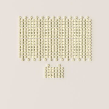 A small dot group separates from a large grid pattern