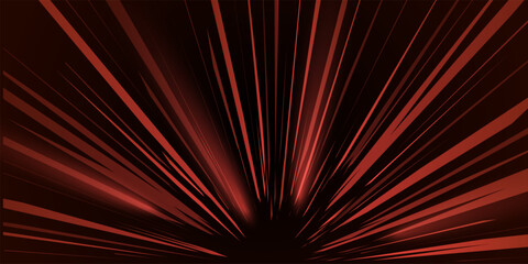 Obraz premium Manga background. Comic anime graphic horizontal pattern. Fast speed lines backdrop. Black and red speed lines burst effect with radial motion. Dynamic abstract vector illustration.