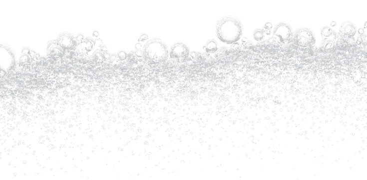 Realistic Water Bubbles Foam on Transparent Background PNG