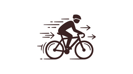 Obraz premium A minimalist illustration of a person riding a bicycle at high speed