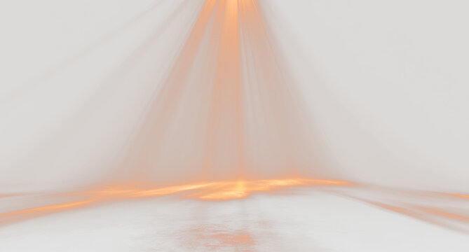 Bright Orange Light Projection on Transparent Background PNG