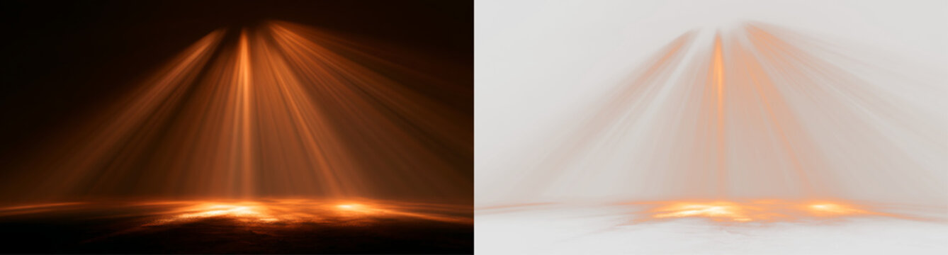Warm Orange Illumination with Stage Light Effect PNG
