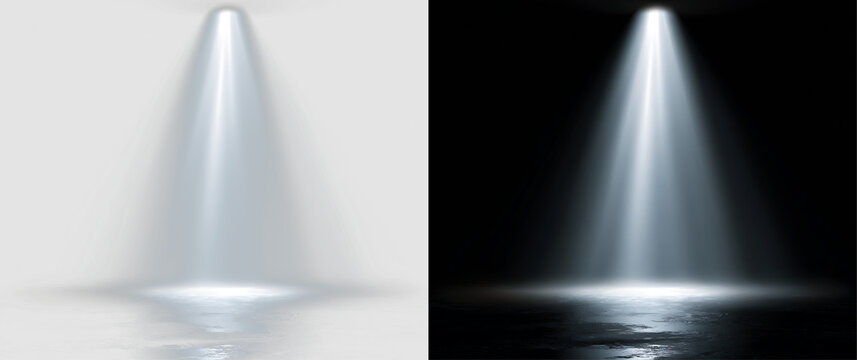 White Theater Spotlight with Atmospheric Glow PNG
