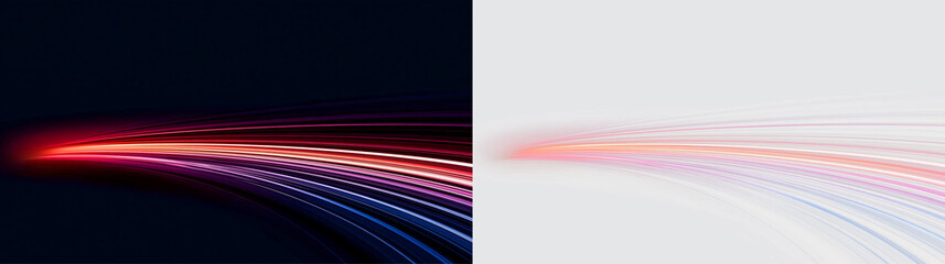 Abstract Curved Speed Beams with Colorful Glow PNG © Татьяна Куриленко