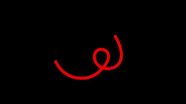 Red Curved Loop Arrow Animated Growth Direction Pointer Motion Graphics Loop Background